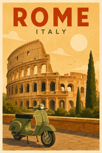 Poster viaggio roma italia - da,