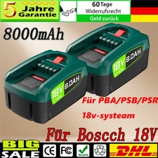 Batteria agli ioni di litio 8000 mAh per Bosch 18 V Gardena P4A GLORIA PBA PSB PSR sistema 18 V DHL