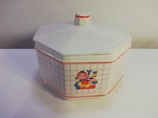 Biscottiera Ceramica GRAN TURCHESE BISCOTTI COLUSSI PERUGIA Santucci Deruta 1980