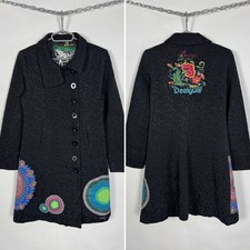 Women desigual black coat - black,