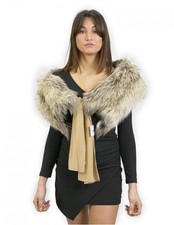Beige Homer Neck Fox Fur Stole