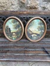 Coppia Di Ovali  Olio Su Tela Antichi Firmati 