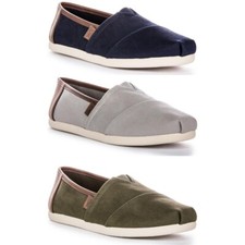 Toms Alpargata 3.0 In Pelle Vegana Slip On Espadrillas Blu Uomo UK 7 - 12