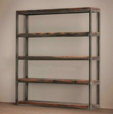 Libreria  in legno e metallo 5 ripiani  scaffale  industriale L 100 h  200 cm