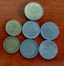 LOTTO 7 MONETE SPAGNA SPAGNOLE COME IN FOTO - CON 100 PESETAS COMMEMORATIVA