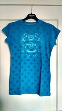 HARD ROCK CAFE London T-shirt maglia maglietta verde petrolio_usato_Tg.S donna