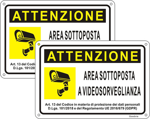 Cartello area videosorvegliata - area,