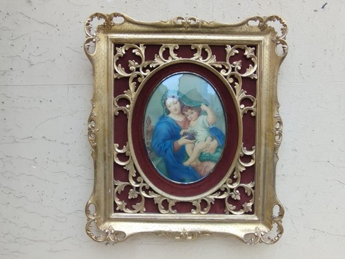 Antico quadro dipinto - antico, ovale