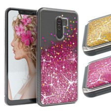 EAZY CASE per Xiaomi Pocophone F1 custodia glitter silicone liquido custodia cellulare back