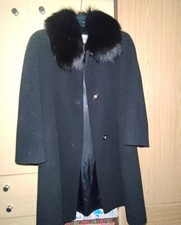 Cappotto da donna con Collo di Volpe, Pura lana vergine , Taglia 47