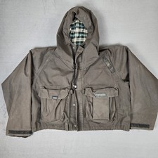 Giacca pesca a mosca G. Loomis uomo grande marrone cerato VentX foderata con guaina Inghilterra