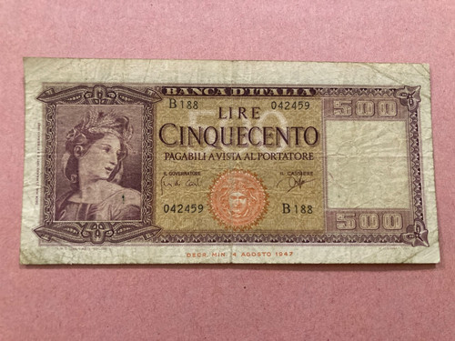 Banconota 500 lire - 500, ornata