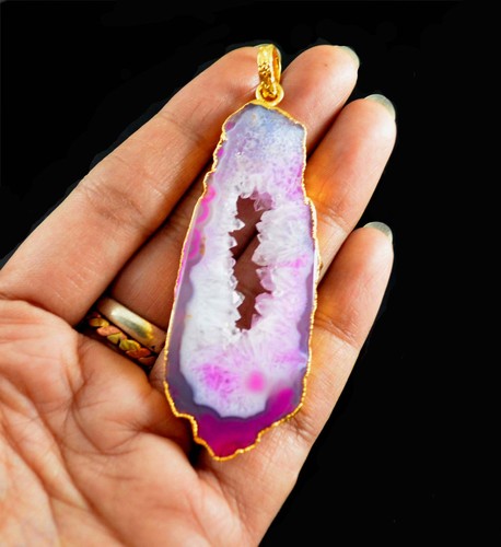 Ciondolo druzy placcato oro