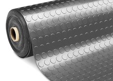 Tappeto Rivestimento Pavimento Gommato PVC Con Bolle Grigio Scuro Bollato