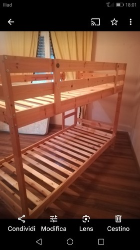 Letto castello legno con - letto,