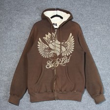 Felpa con cappuccio vintage Eminem Shady LTD uomo M marrone grunge foderata termica hip hop rara