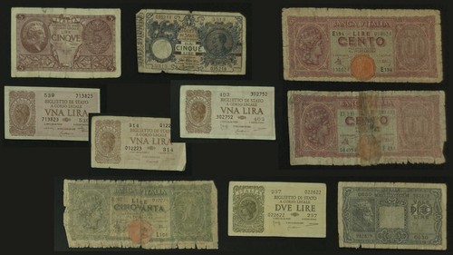 Lotto banconote circolate - lotto, 10