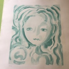 Virgilio Guidi, Volto Verde Litografia