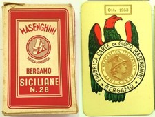 MASENGHINI SICILIANE 1953 MAZZO 40 CARTE DA GIOCO N.28 TELATE BERGAMO SIBILLE