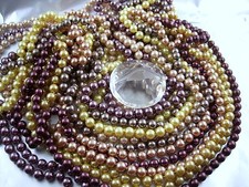 Sensuale Collana Di Perle Lunga in nobile Oro Bronzo Tönen Colore und Lunghezze