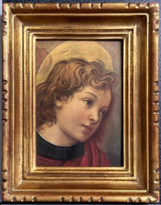 Antico Piccolo Cruscotto Religiosi Fiorentino Icona Testa Di Lippi Cornice Oro