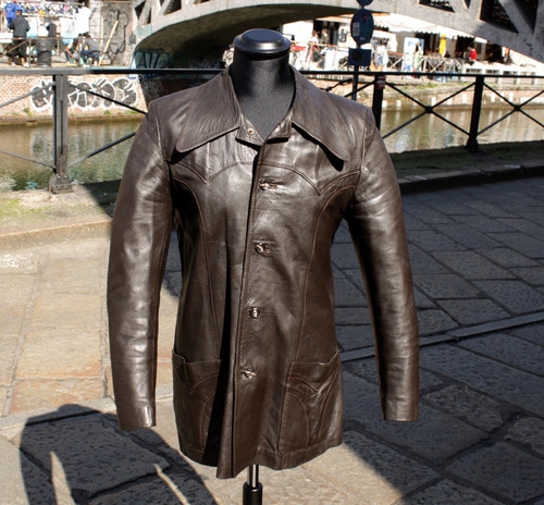 Giacca pelle vintage - , anni
