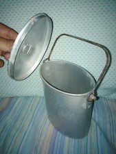 Pentola Secchiello BARATTOLO Per LATTE IN ALLUMINIO VINTAGE capienza Mezzo Litro