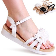 Scarpe Donna Cinturino Sandali Plateau Zeppa Sandaletti Fiore Taglio Fuori ❤️‍