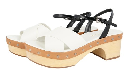 Prada leather sandals sabots - prada,