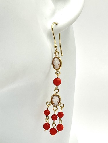 Orecchini oro cammeo - kt,