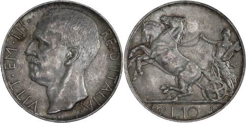 Italia lire argento 1929 r - italia:,
