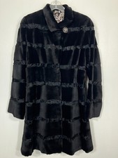 Giacca pelliccia di visone moderna SHEARED VISONE nera donna media lunghezza 38"