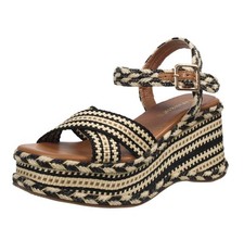 Cafe' Noir Sandali In Tessuto Con Zeppa Nero - Donna Scarpe Sandali Zeppa