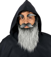 BARBA GRIGIA LUNGA CON BAFFI E