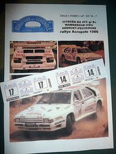NEW DECAL  ADD 1: 18 - CITROEN BX 4 TC ANDRUET  WAMBERGUE - RALLYE ACROPOLE 1986