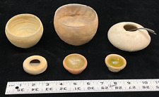 6 rare piccole antiche ciotole cinesi e vasi d'acqua e fantastico piccolo mestolo testa di cigno