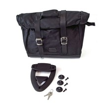 Borsa laterale old chopper con chiusura a scatto in cotone cerato nero universal