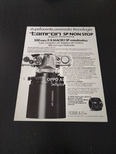 1979 NUOVA TAMRON SP NON STOP 500 mm F/8 MACRO OBIETTIVO VINTAGE PUBBLICITA AD