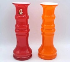 COPPIA VASI IN VETRO OPALINO