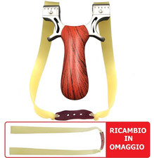 Fionda professionale caccia pesca sport colore legno con ricambio