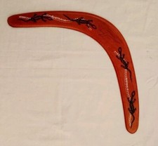 Boomerang Australia Legno Originale Dipinto A Mano Vintage Collezione 