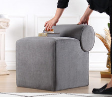 Elegante Pouf Grigio, 100% Cotone, 35 DNS Orthopedic Sponge, Spessore 6 Cm, Rive