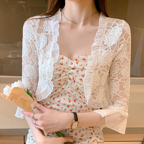 Cardigan donna cropped camicia