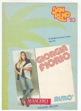 Spartito GIORGIA FIORIO Avro' - Festival Sanremo 1983 Piero Soffici