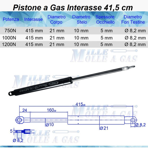 Pezzi pistone molla gas - pistone,