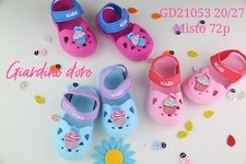 CIABATTINE bimba (20-27) in gomma punta chiusa allacciate con strap mare piscina