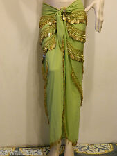 GONNA PAREO verde DANZA DEL VENTRE BELLY DANCE verde danza orientale costume