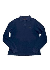 Polo ETRO Uomo Taglia M Maglia Maglietta T- shirt Man Manica lunga Logo Tg M Blu