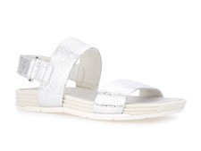 GEOX SANDALI DONNA ESTATE D725PA 000BL C1007  KOLEOS SILVER