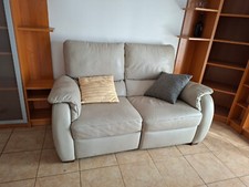 Divano in pelle 2 Posti Imbottito, Con Braccioli